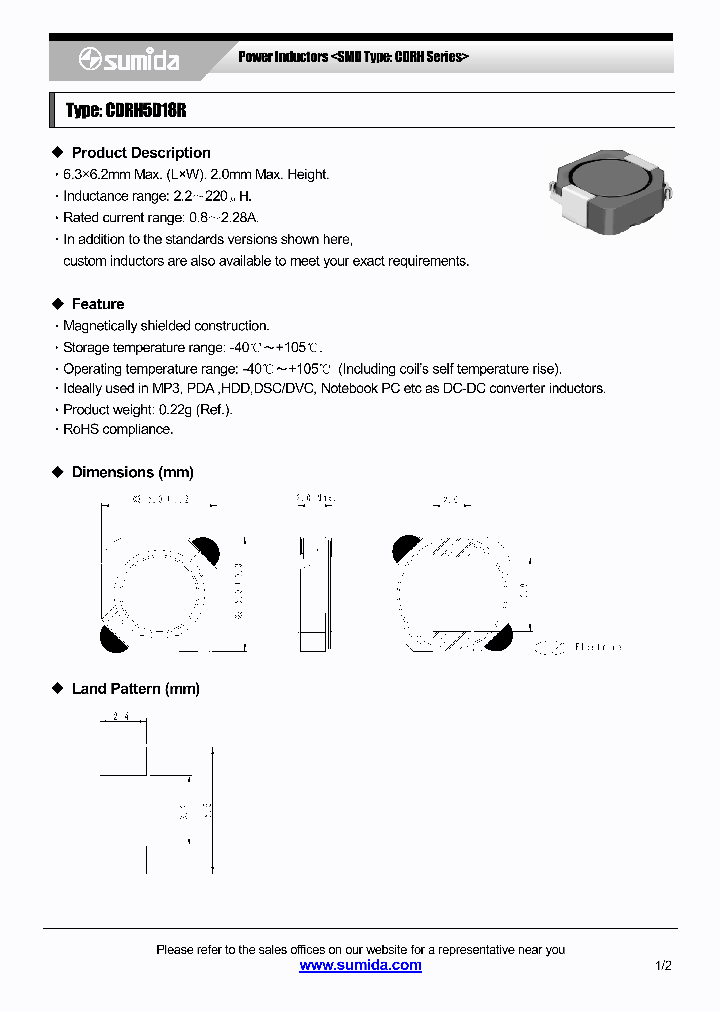 CDRH5D18RNP-8R2NB_3827172.PDF Datasheet