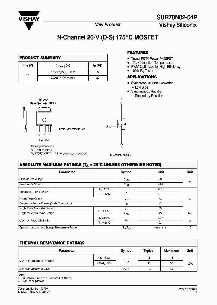 SUR70N02-04P-T4-E3_3836956.PDF Datasheet