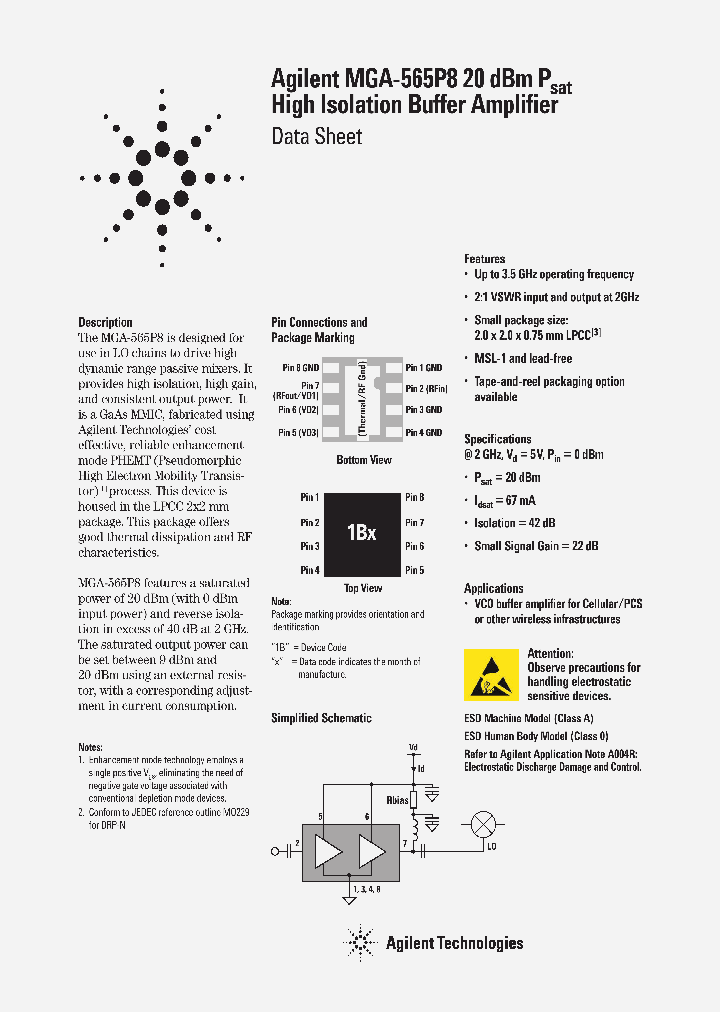 MGA-565P8-TR1G_3860562.PDF Datasheet