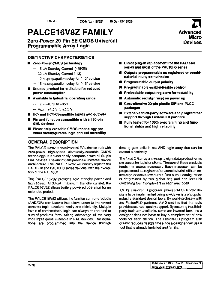 PALCE16V8Z-12PI_3861971.PDF Datasheet