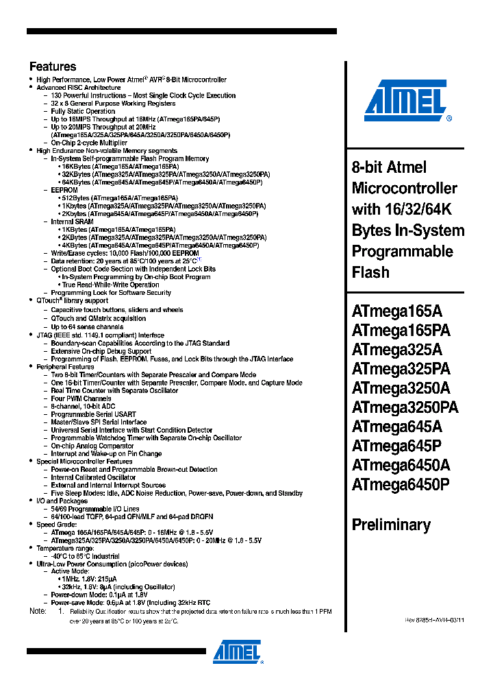 ATMEGA165PA-MCHR_3863206.PDF Datasheet