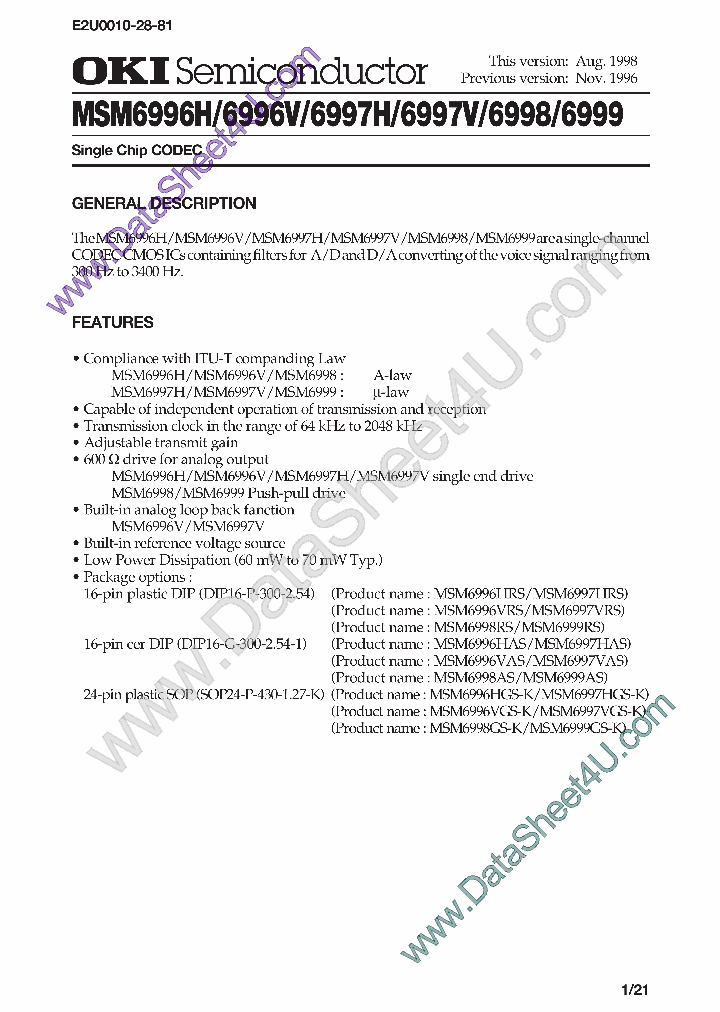 MSM6997H_4170857.PDF Datasheet