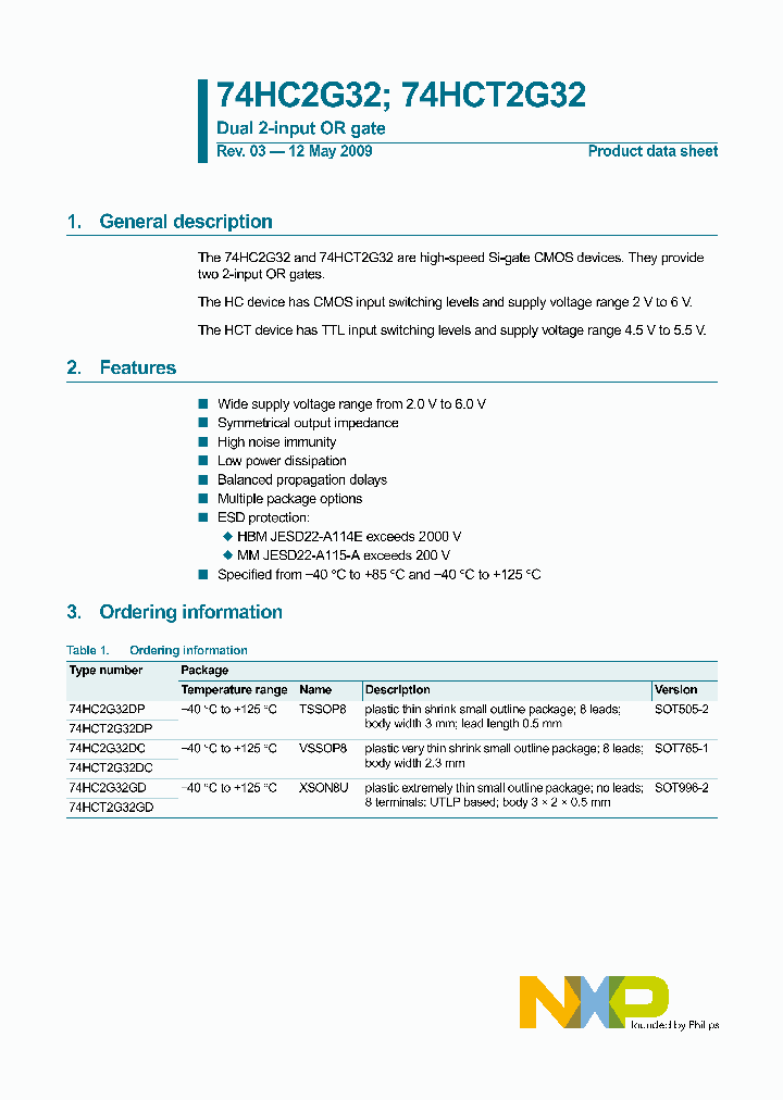 74HC2G32DP125_3981856.PDF Datasheet