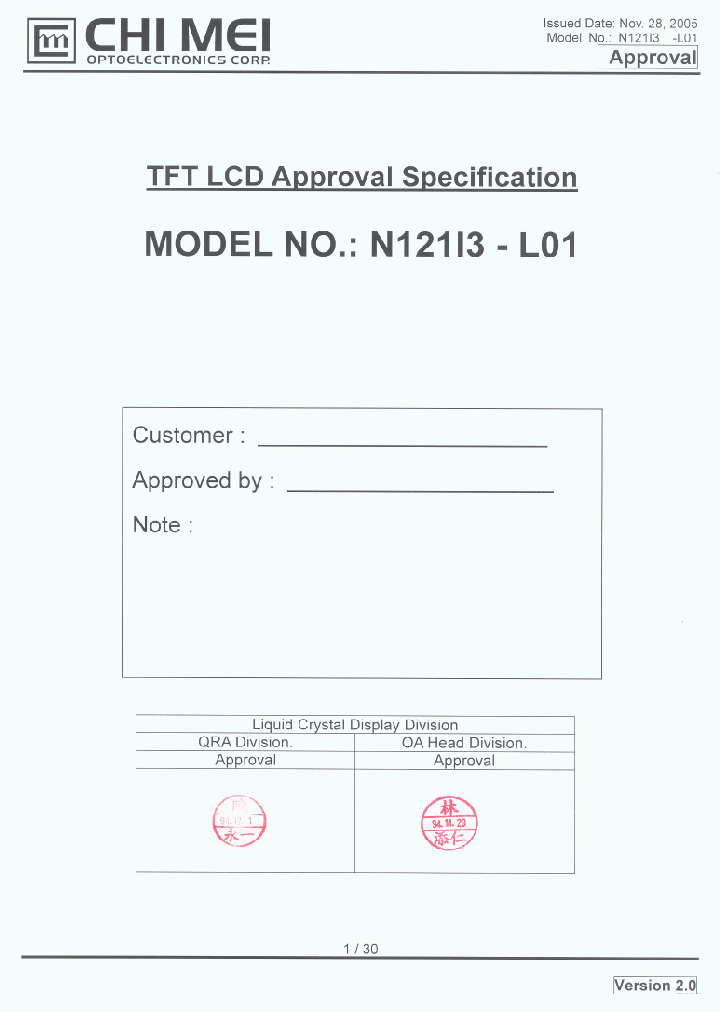 N121I3-L01_4185231.PDF Datasheet