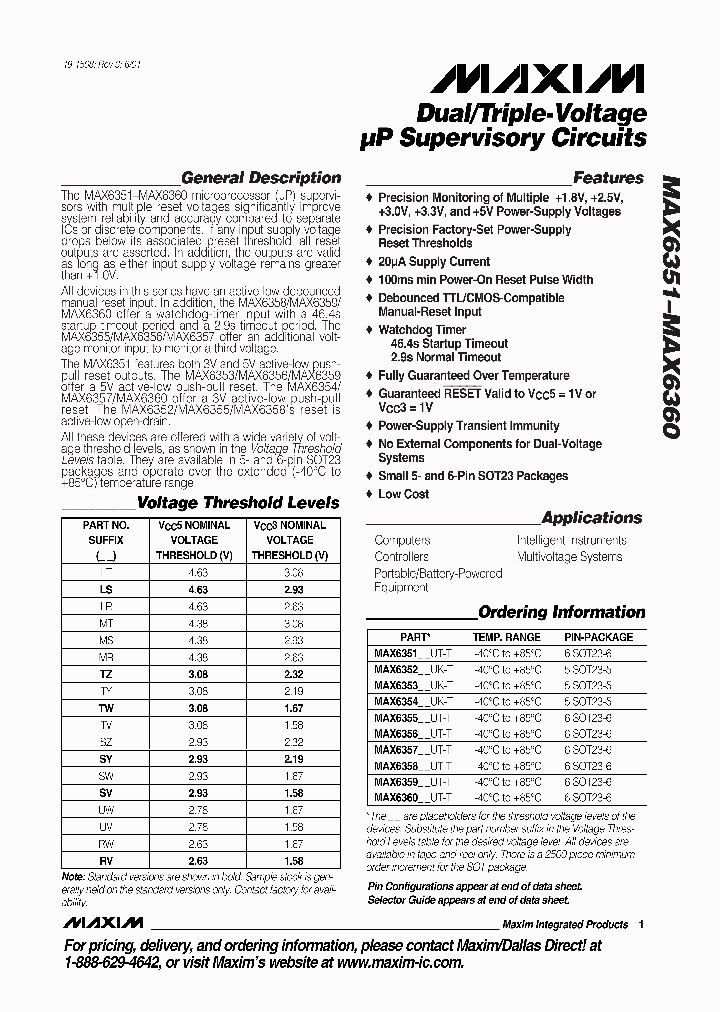 MAX6354RVUT-T_4047137.PDF Datasheet