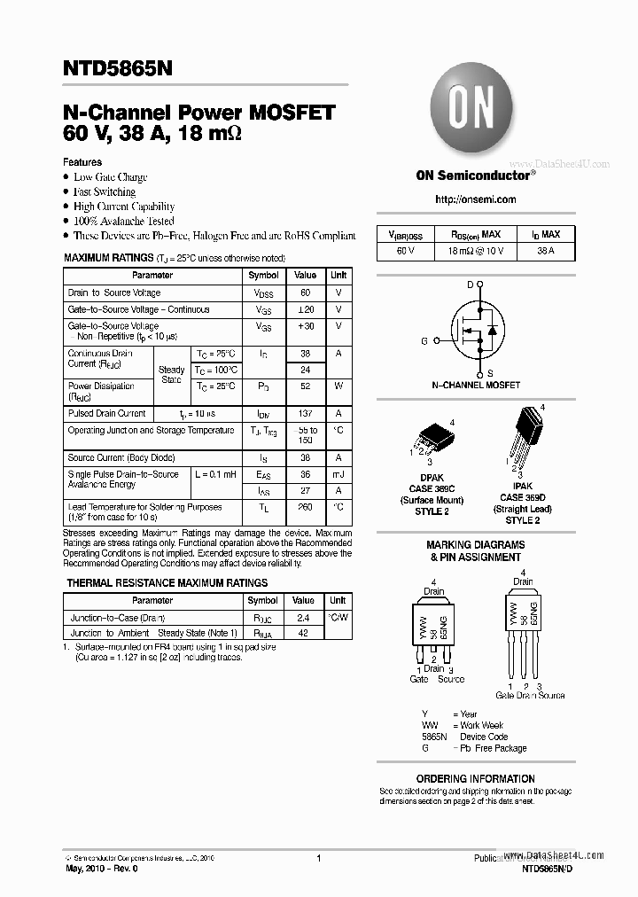 NTD5865N_4201286.PDF Datasheet