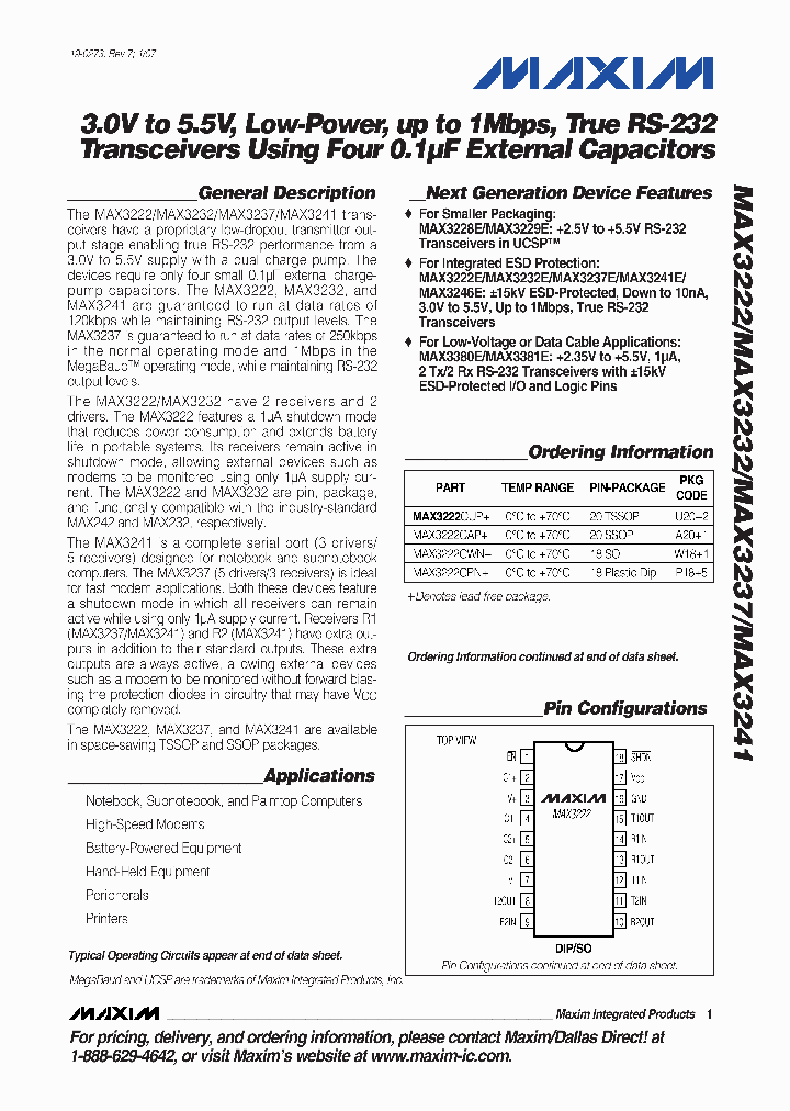 MAX3222CUP_4190504.PDF Datasheet