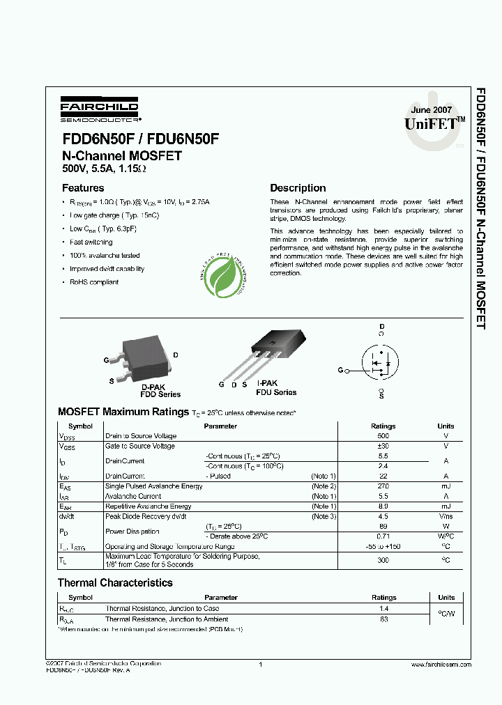 FDD6N50FTM_4265964.PDF Datasheet