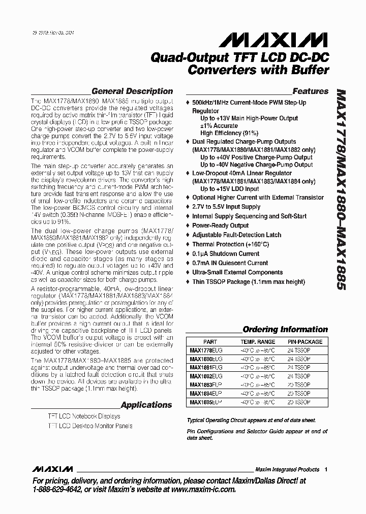 MAX1778EUGT_4278807.PDF Datasheet