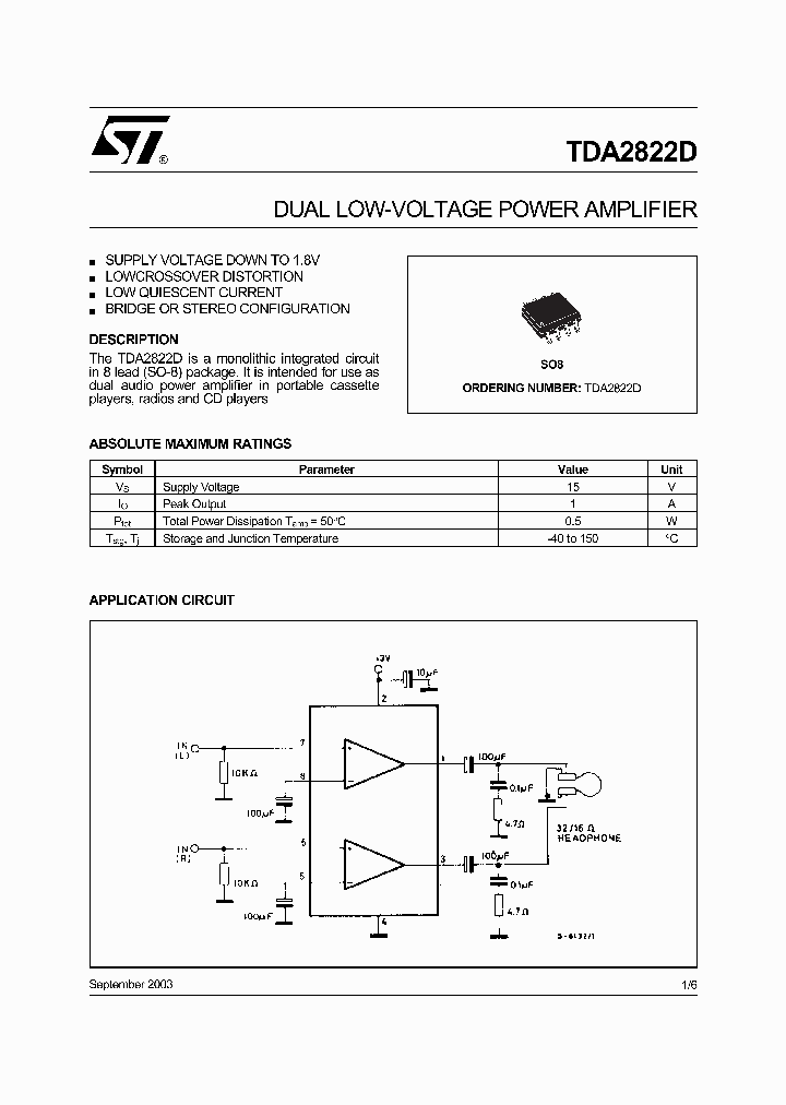 TDA2822D013TR_4318110.PDF Datasheet