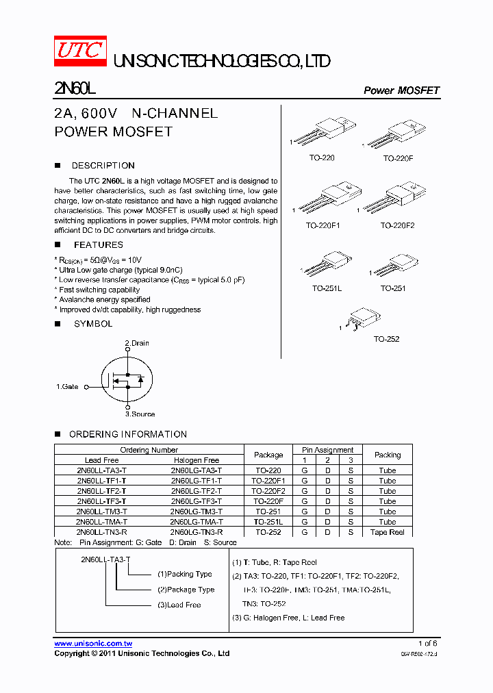 2N60LL-TF2-T_4332632.PDF Datasheet