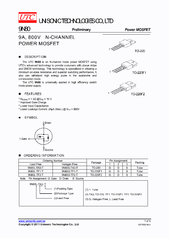 9N80L-TF2-T_4332639.PDF Datasheet