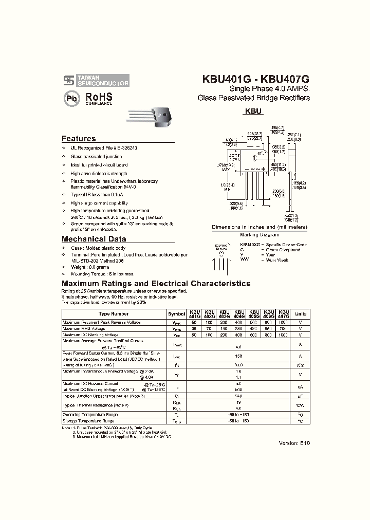 KBU401G10_4349526.PDF Datasheet