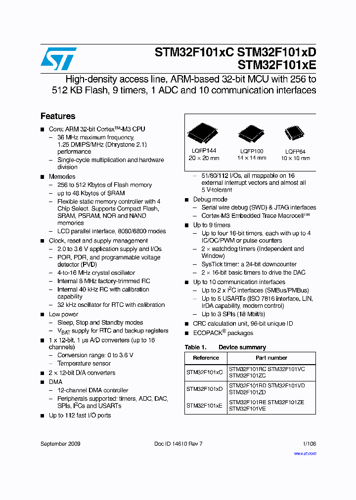 STM32F101RDT6XXX_4357535.PDF Datasheet