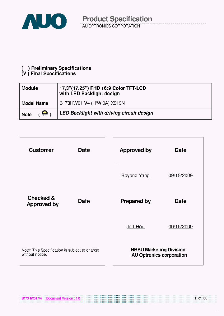 B173HW01-V4_4366458.PDF Datasheet