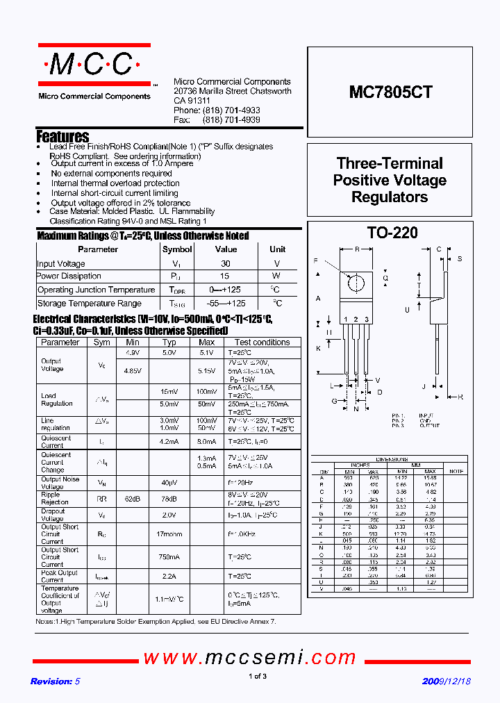 MC7805CT-BP_4382061.PDF Datasheet