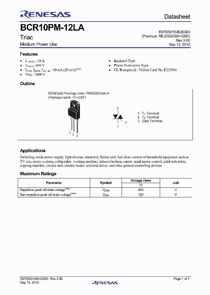 BCR10PM-12LA_4382864.PDF Datasheet