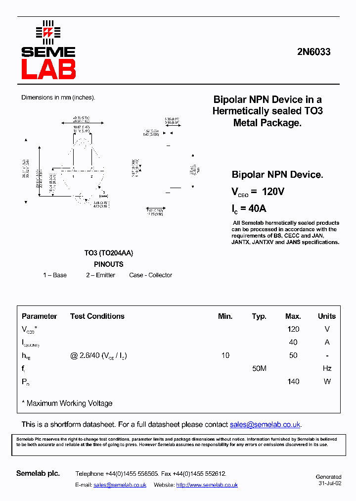 SF2N6033_4420208.PDF Datasheet