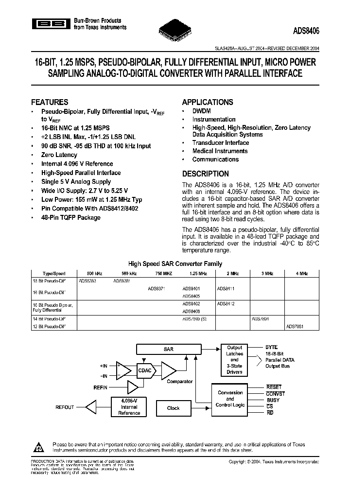ADS8406IPFFBR_4447641.PDF Datasheet