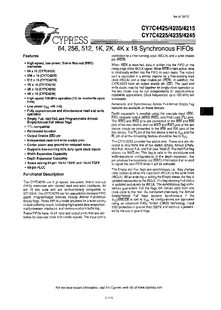 CY7C4205-10AXCT_4473297.PDF Datasheet