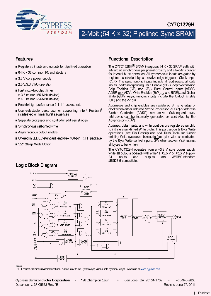 CY7C1329H-133AXC_4493161.PDF Datasheet