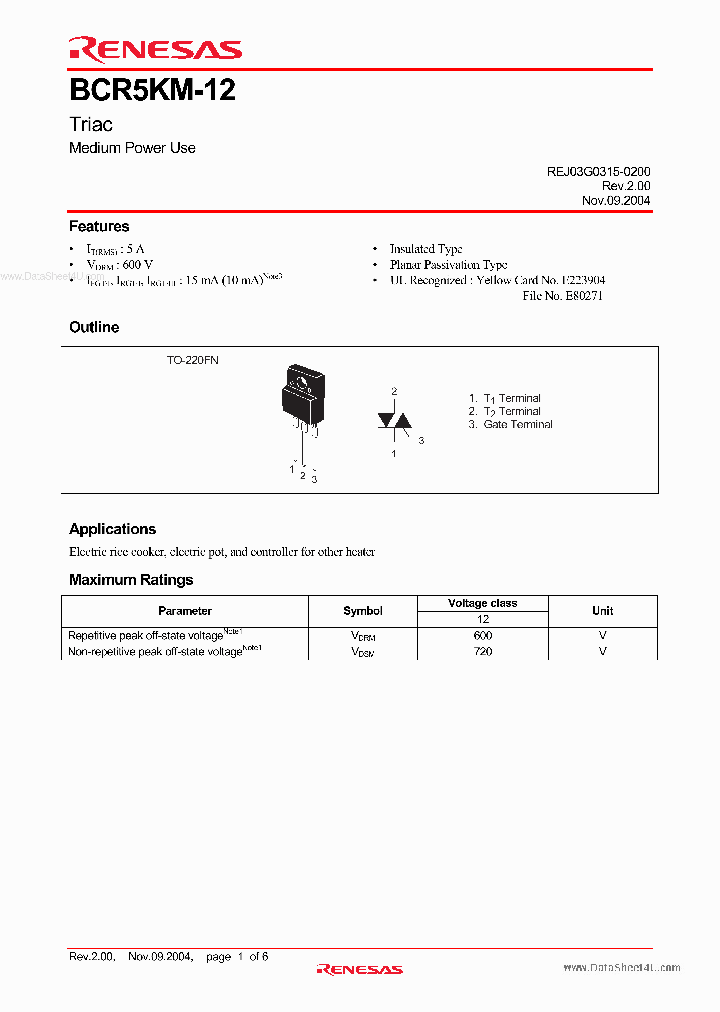 BCR5KM-12_4497608.PDF Datasheet