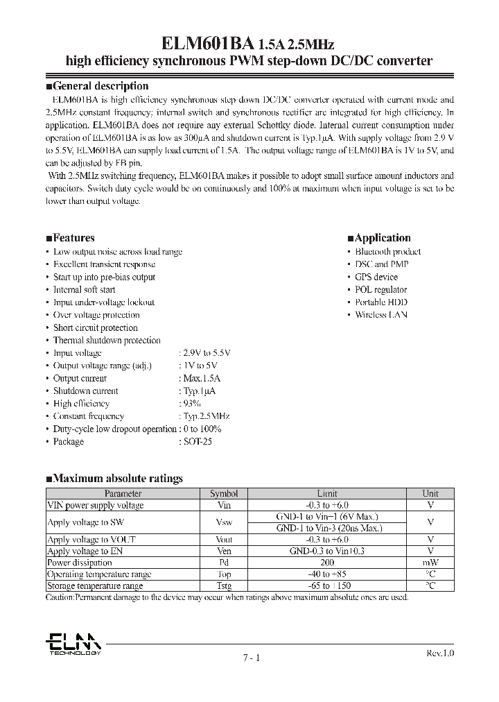 ELM601BA_4497538.PDF Datasheet