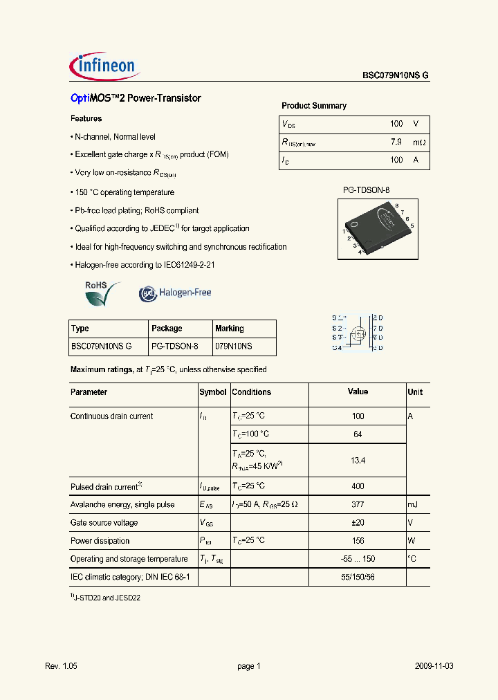 BSC079N10NSG_4508242.PDF Datasheet