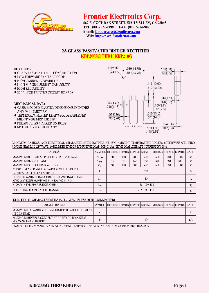 KBP206G_4510374.PDF Datasheet