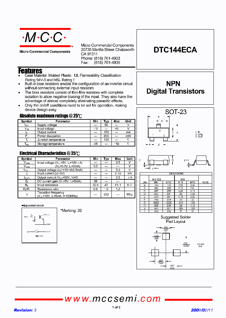 DTC144ECA-TP_4514774.PDF Datasheet