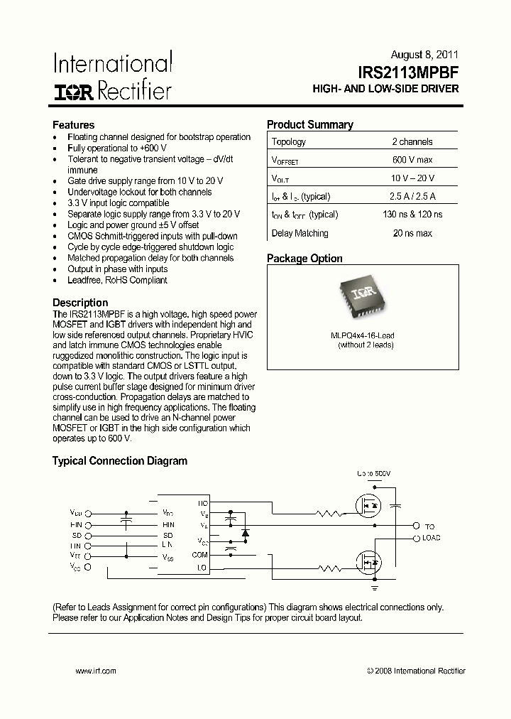 IRS2113MTRPBF_4515743.PDF Datasheet