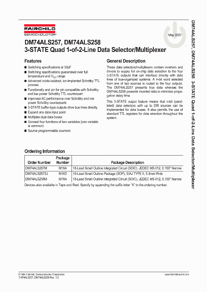 DM74ALS257MX_4539211.PDF Datasheet