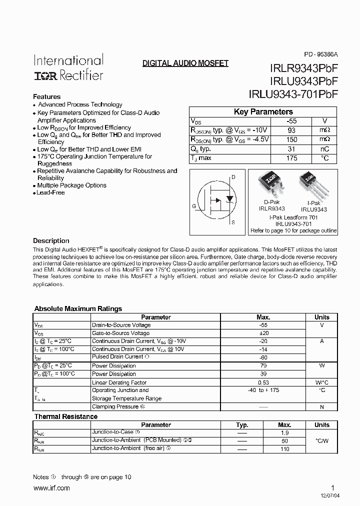 IRLU9343-701PBF_4547044.PDF Datasheet