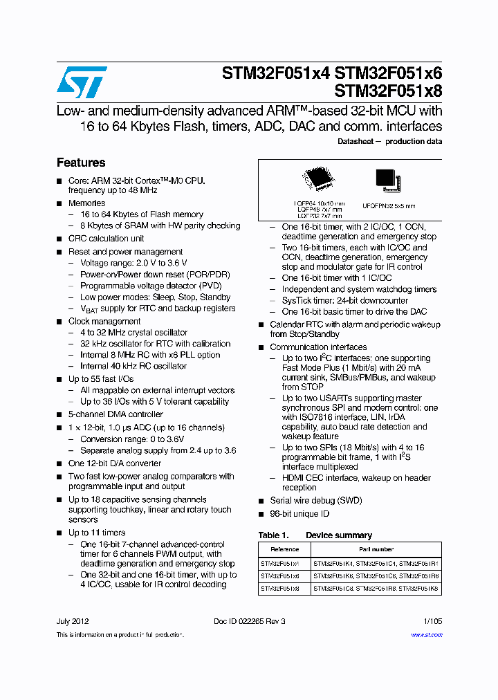 STM32F051K8_4563387.PDF Datasheet