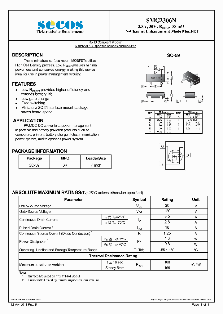 SMG2306N_4563229.PDF Datasheet