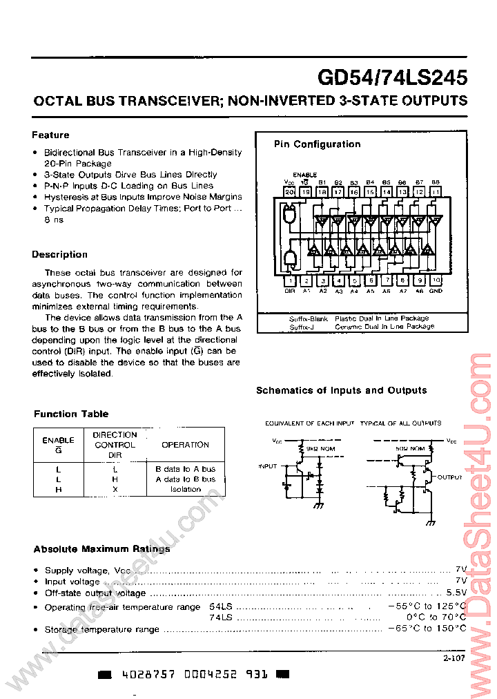 GD74LS245_4580517.PDF Datasheet