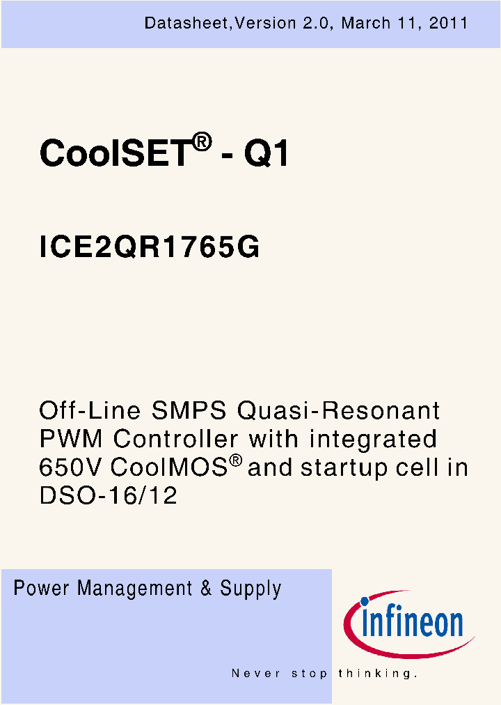 ICE2QR1765G_4582412.PDF Datasheet
