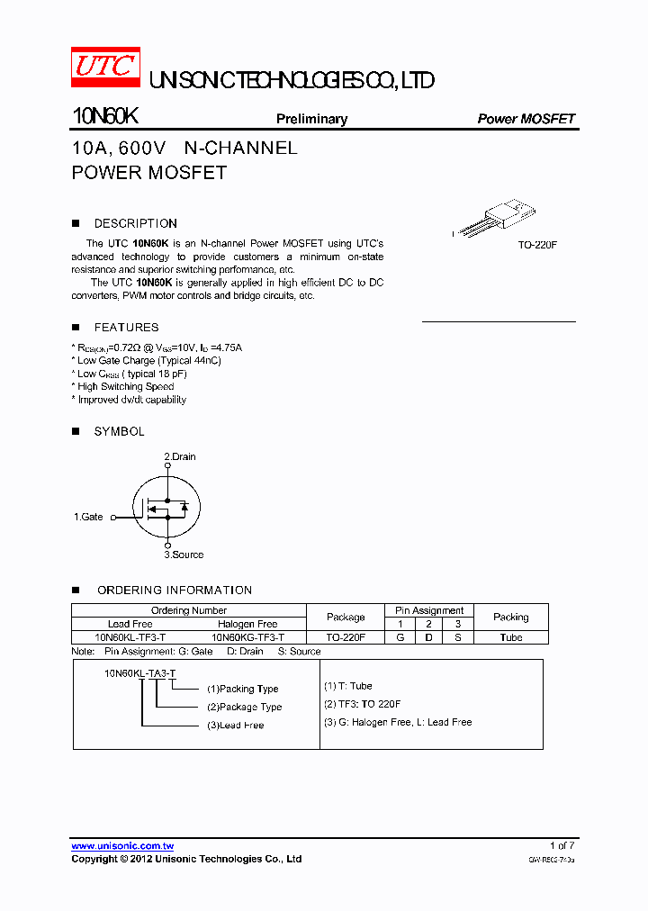 10N60KG-TF3-T_4592703.PDF Datasheet