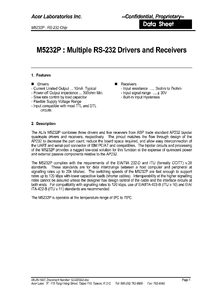 M5232P_4594494.PDF Datasheet