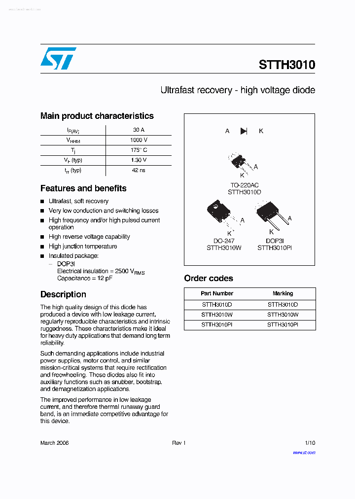 STTH3010_4607931.PDF Datasheet