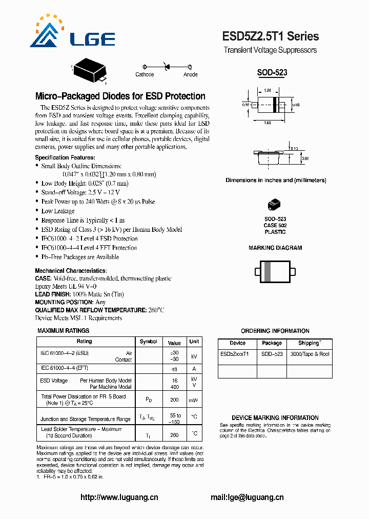 ESD5Z50T1_4611276.PDF Datasheet