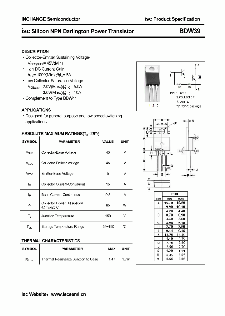 BDW39_4613284.PDF Datasheet