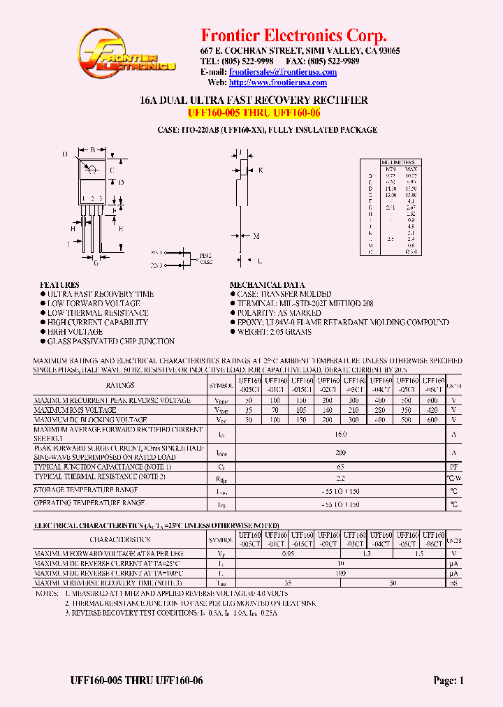 UFF160-005_4621958.PDF Datasheet