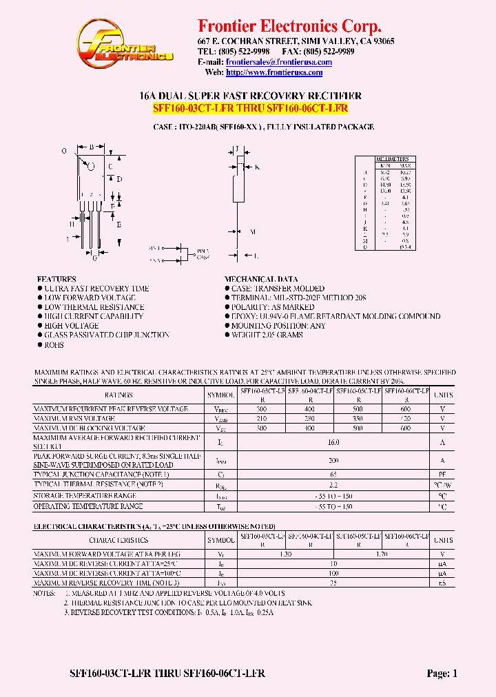 SFF160-03CT-LFR_4621976.PDF Datasheet