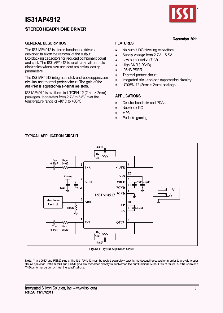 IS31AP4912_4624260.PDF Datasheet