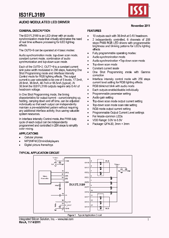 IS31FL3189_4624270.PDF Datasheet