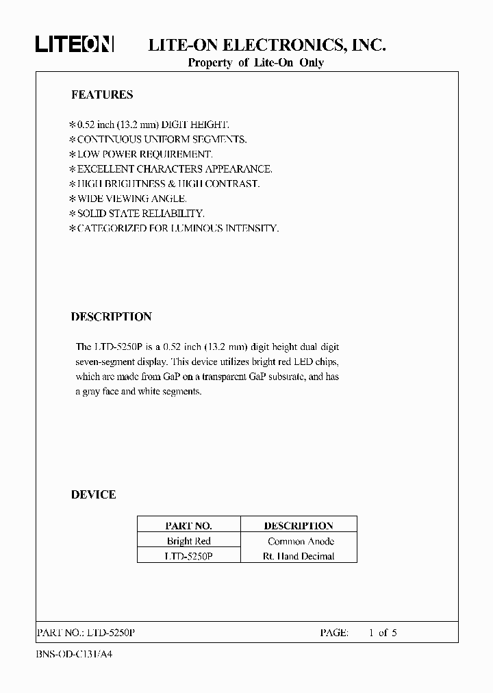 LTD-5250P_4625693.PDF Datasheet