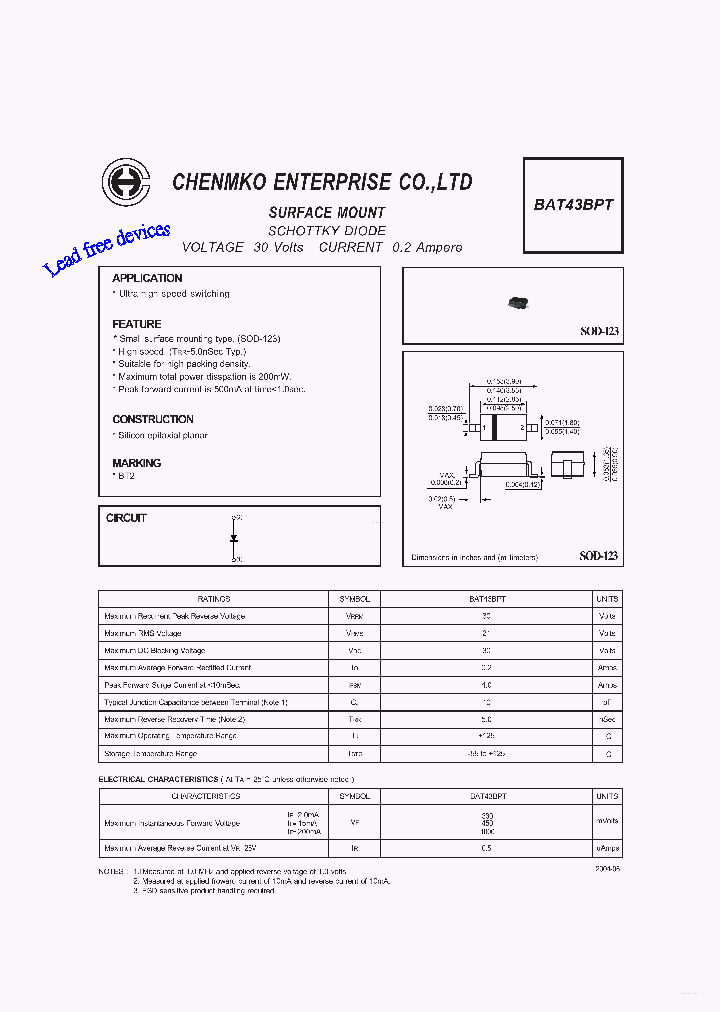 BAT43BPT_4637318.PDF Datasheet