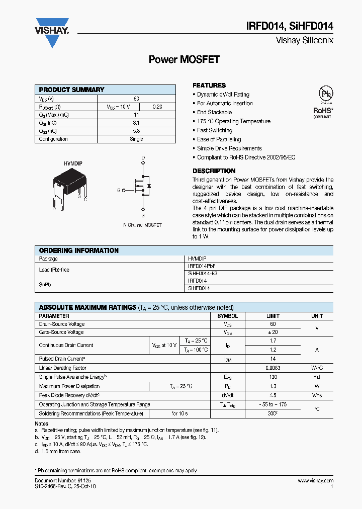 IRFD01410_4638520.PDF Datasheet