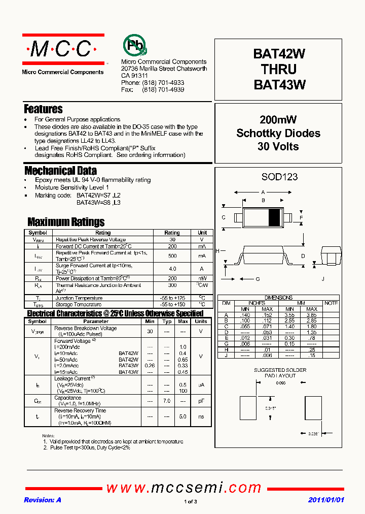 BAT43W_4639652.PDF Datasheet